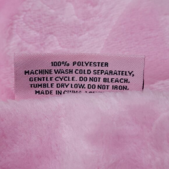 Juicy Couture Oversized Plush Throw Blanket Embossed 60"x90" Pink Twin - Picture 9 of 10